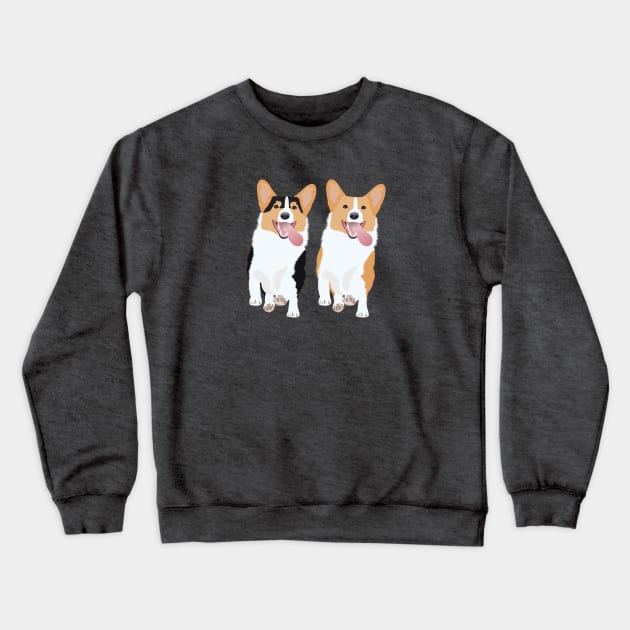 Corgi Friends Running Together Crewneck Sweatshirt by KCPetPortraits